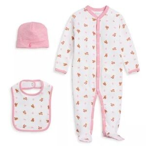 RALPH LAUREN Baby Girls' Cotton 3-Piece Gift Set